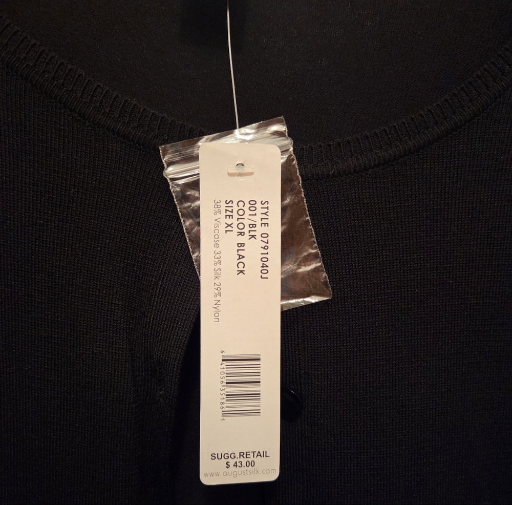August Silk Black Cardigan - Picture 2 of 4